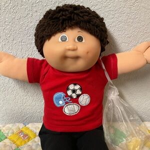 VERY RARE VTG Cabbage Patch Kid Boy Tri-Ang Pedigree Dark Brown Hair HM#3 1985